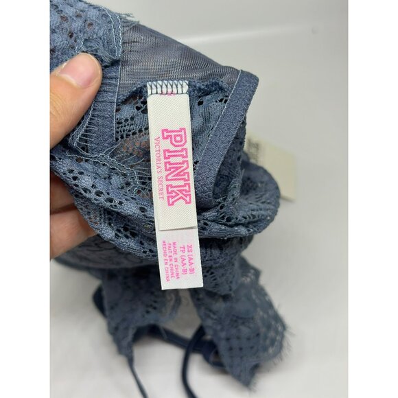 NWT PINK by Victoria’s Secret Push-Up Bralette – Blue Floral Lace, Padded XS/TP - Picture 5 of 5
